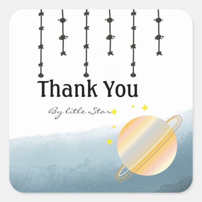 Little Saturn Thank You Sticker (Front)