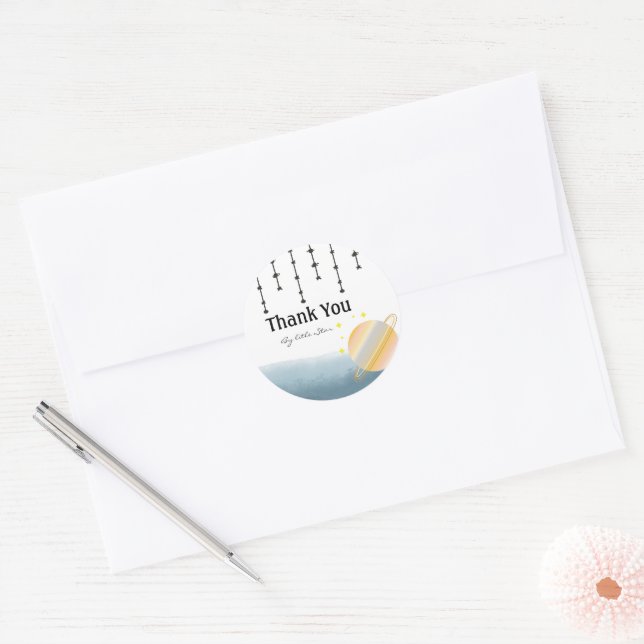Little Saturn Thank You Sticker (Envelope)