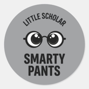 Little Scholar Smarty Pants Nerdy Gles Classic Round Sticker