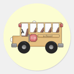 Little School Bus Classic Round Sticker