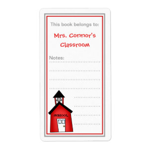 Little School House bookplate for teacher
