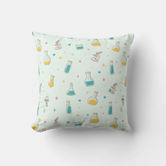Little Scientist at Work” Cute Kids Science  Throw Pillow