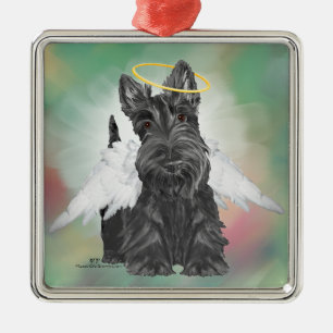 Little Scottie Angel Metal Ornament