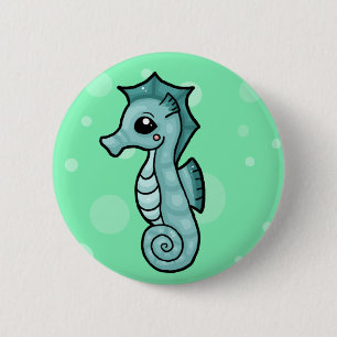 Little seahorse 2 inch round button