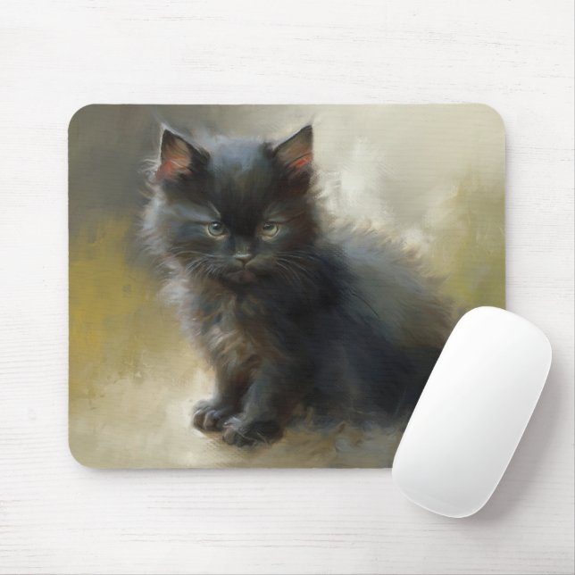 Little Shadow Black Kitten Mouse Pad (With Mouse)