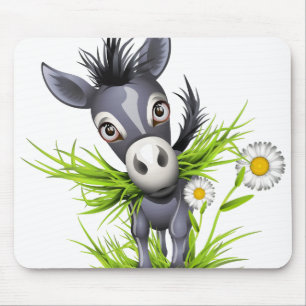 Little shaggy gray donkey mouse pad