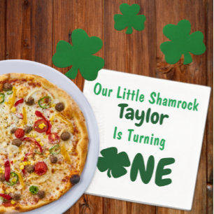 Little Shamrock 1st Birthday Napkin