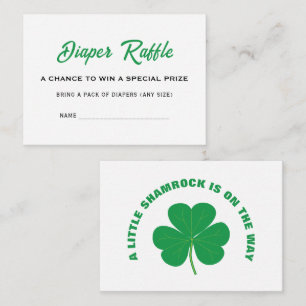 Little Shamrock Baby Shower Diaper Raffle Name Fun Enclosure Card