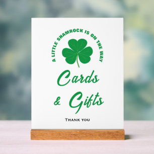 Little Shamrock Fun Baby Shower Cards & Gifts Sign