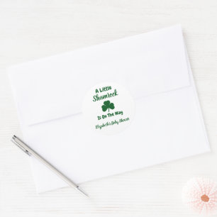 Little Shamrock St Patrick's Day Baby Shower Classic Round Sticker