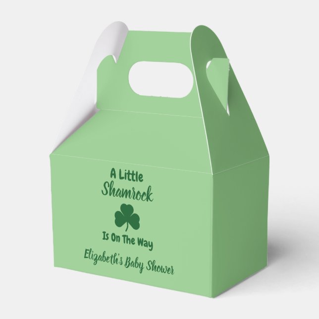 Little Shamrock St Patrick's Day Baby Shower Favor Box (Front Side)