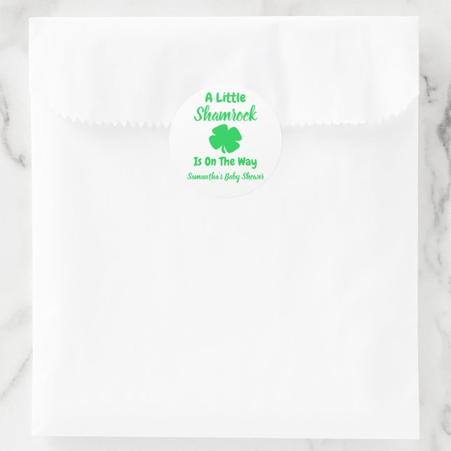 Little Shamrock St Patrick's Day Classic Round Sticker (Bag)