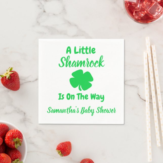 Little Shamrock St Patrick's Day Napkin (Insitu)