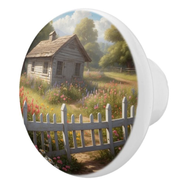 Little Shed in the Country Ceramic Knob (Right)