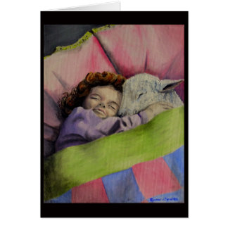 "Little Shepherd" The lamb of God and a girl sleep
