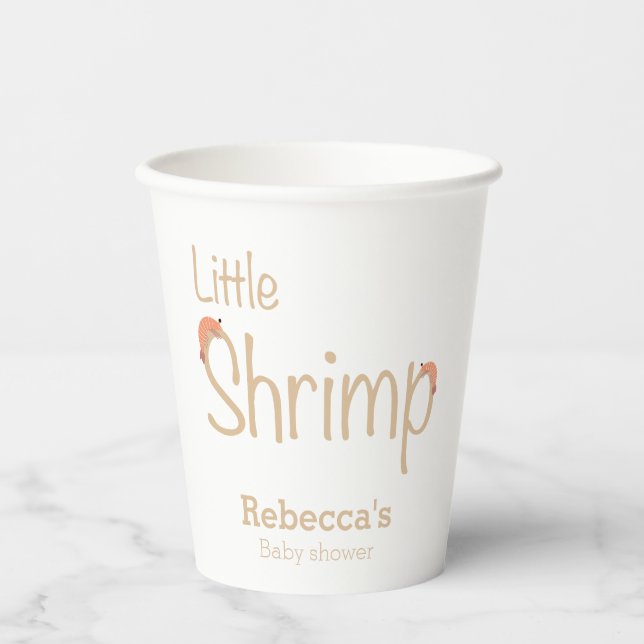 Little shrimp baby shower paper cups (Front)