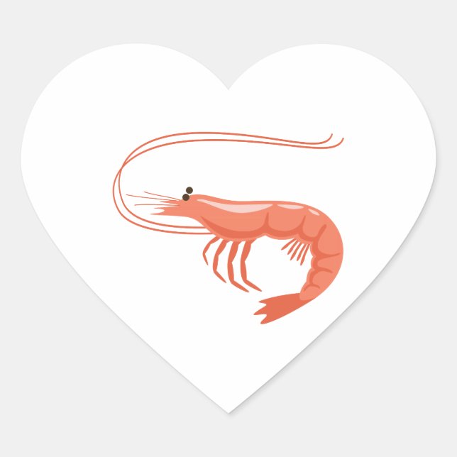 Little Shrimp Heart Sticker (Front)