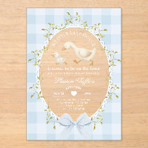 Little Silly Goose Baby Shower Blue Gingham