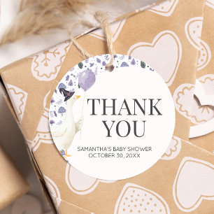 Little Silly Goose Baby Shower Round Favour Tags