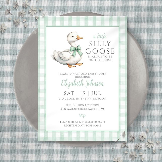 Little Silly Goose Gender Neutral Baby Shower  Invitation (Little Silly Goose Gender Neutral Baby Shower Invitation)