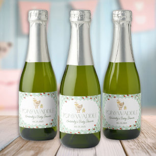 Little Silly Goose Gender Neutral Baby Shower Sparkling Wine Label