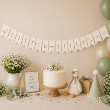 Little Silly Goose ONE Sage Green First Birthday