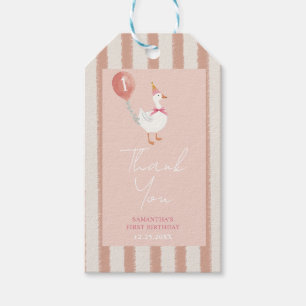 Little Silly Goose Pink Balloon Birthday Thank You Gift Tags