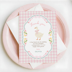 Little Silly Goose Pink Birthday  Thank You Card