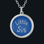 "Little Sis" Family  Placement - Sorority Keepsake Silver Plated Necklace<br><div class="desc">"Little Sis" Special Gift for the Little Sister in Family Placement or Female Sorority Keepsake from Big Sister to Lil' Sister. Change the Font, Text, and Colors to coordinate with Your College, University Colors. Choose Your Favorite Color, Style, Size and Metal Option. Made in U.S.A Easy Gift Idea for Her!...</div>