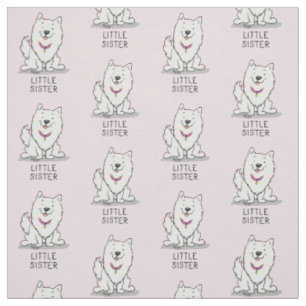 Little Sister American Eskimo Dog - Cute Eskie Fabric