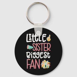 Little Sister Biggest Fan Cheer Sister Cheerleadin Keychain