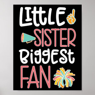 Little Sister Biggest Fan Cheer Sister Cheerleadin Poster