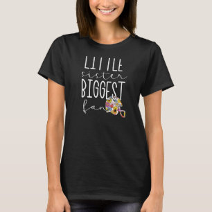 Little Sister Biggest Fan Football Sister Floral G T-Shirt
