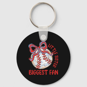Little Sister Biggest Fan Funny Game Day Bysebyll  Keychain