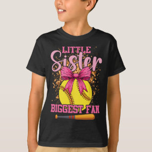 Little Sister Biggest Fan Funny Softll Sister T-Shirt