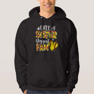 Little Sister Biggest Fann Softball Sister Hoodie