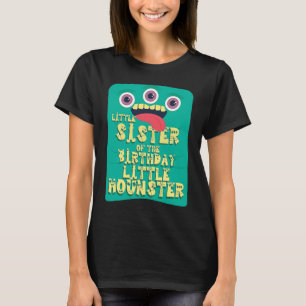 Little Sister Birthday Boy Little Monster Matching T-Shirt