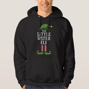 Little Sister Elf Matching Family Christmas Girls Hoodie