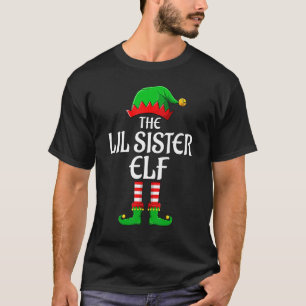 Little Sister Elf Matching Family Christmas Pajama T-Shirt