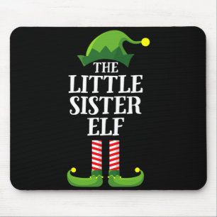 Little Sister Elf Matching Family Group Christmas  Mouse Pad