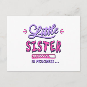 Little sister in progress postcard