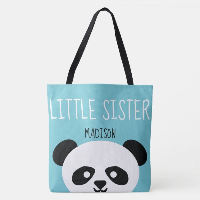 Little Sister Kawaii Panda Bear Face Animal Girls Tote Bag (Front)