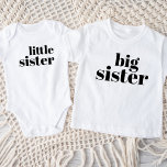 Little Sister | Matching Sibling Family Baby Bodysuit<br><div class="desc">Custom printed apparel personalized with "Little Sister" graphic in trendy modern font. Perfect for a pregnancy announcement photo or a gift for older siblings when new baby arrives! Use the design tools to edit the colours or add your own text and photos to create a one of a kind custom...</div>