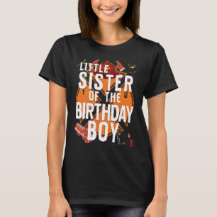 Little Sister Of The Birthday Boy Fireman Matching T-Shirt
