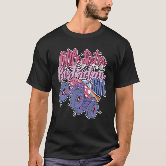 Little Sister of The Bithday Girl Rainbow Monster  T-Shirt (Front)