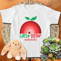 Little Sister Personalized Name Cute Rainbow