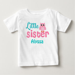 Little Sister Pink Teal Personalized shirt