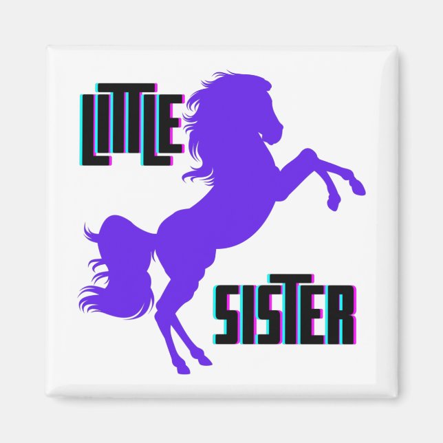Little Sister Purple Pony Magnet (Front)