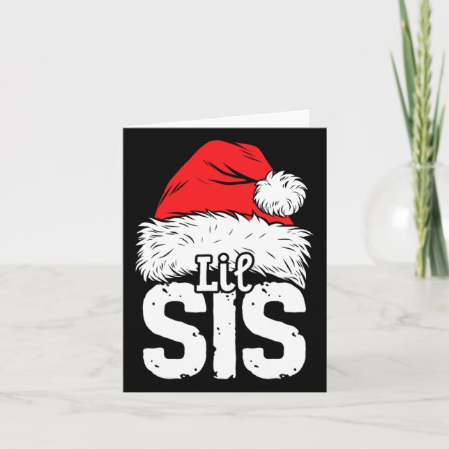 Little Sister Santa Christmas Family Matching Pyja Card (Front)