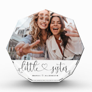 Little Sister Script Sister Gift Photo Keepsake